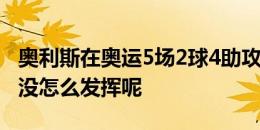 奥利斯在奥运5场2球4助攻！亨利：他其实还没怎么发挥呢