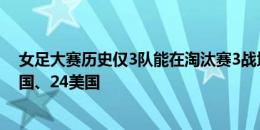 女足大赛历史仅3队能在淘汰赛3战均零封：99中国、07德国、24美国