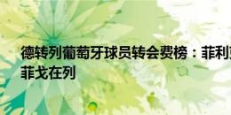 德转列葡萄牙球员转会费榜：菲利克斯压C罗居首，内托、菲戈在列