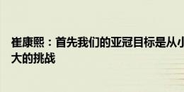 崔康熙：首先我们的亚冠目标是从小组晋级，三线作战是巨大的挑战