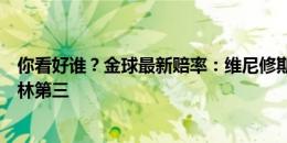 你看好谁？金球最新赔率：维尼修斯领跑，罗德里第二，贝林第三