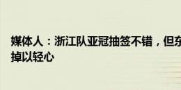 媒体人：浙江队亚冠抽签不错，但东南亚足球进步迅速不可掉以轻心