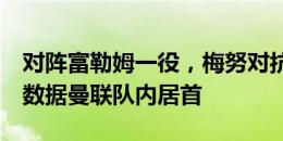 对阵富勒姆一役，梅努对抗成功、过人等5项数据曼联队内居首