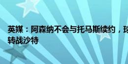 英媒：阿森纳不会与托马斯续约，球员将在赛季末离队可能转战沙特