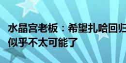 水晶宫老板：希望扎哈回归球队，但今年夏天似乎不太可能了