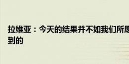 拉维亚：今天的结果并不如我们所愿，但表现是我们想要看到的