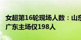 女超第16轮现场人数：山东vs上海观众上万，广东主场仅198人