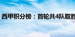 西甲积分榜：首轮共4队取胜，巴萨暂居榜首