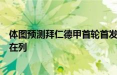 体图预测拜仁德甲首轮首发：凯恩、奥利斯、基米希、博伊在列