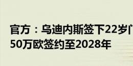 官方：乌迪内斯签下22岁门将萨瓦，转会费250万欧签约至2028年