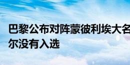 巴黎公布对阵蒙彼利埃大名单：乌加特、索莱尔没有入选