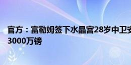 官方：富勒姆签下水晶宫28岁中卫安德森，据悉转会费总价3000万镑