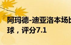 阿玛德-迪亚洛本场比赛数据：1进球1关键传球，评分7.1