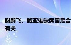 谢鹏飞、鲍亚雄缺席国足合练 后者伤情跟京沪大战两次撞击有关