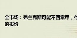 全市场：弗兰克斯可能不回意甲，他已准备接受阿斯顿维拉的报价