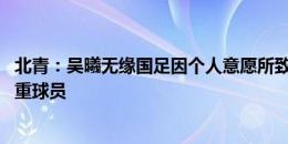 北青：吴曦无缘国足因个人意愿所致 伊万遗憾但选择充分尊重球员