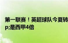 第一联赛！英超球队今夏转会投入21亿欧，近意甲3倍&是西甲4倍