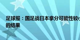 足球报：国足战日本拿分可能性较小，战沙特拿1分是不错的结果