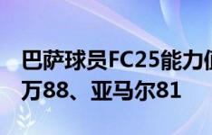 巴萨球员FC25能力值泄露：特狮89最高，莱万88、亚马尔81