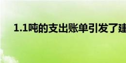 1.1吨的支出账单引发了建设的大幅提升