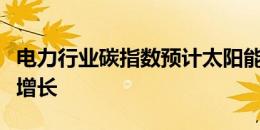 电力行业碳指数预计太阳能发电将实现两位数增长